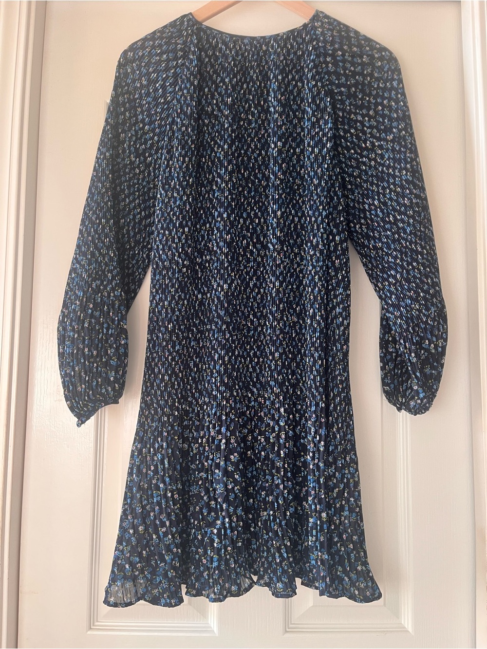 Madewell Crinkle Pleat Georgette Mini Dress Floral Mod-Inspired Feminine Shift